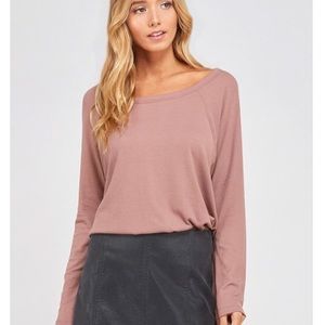 Mauve Ribbed essential top